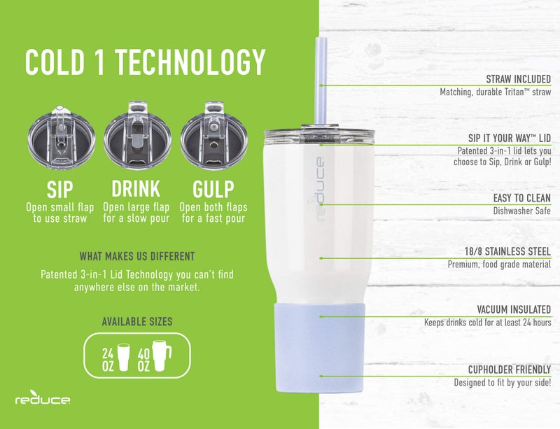 Reduce Cold 1 Tumbler Pink and Black 24 oz - Image 3